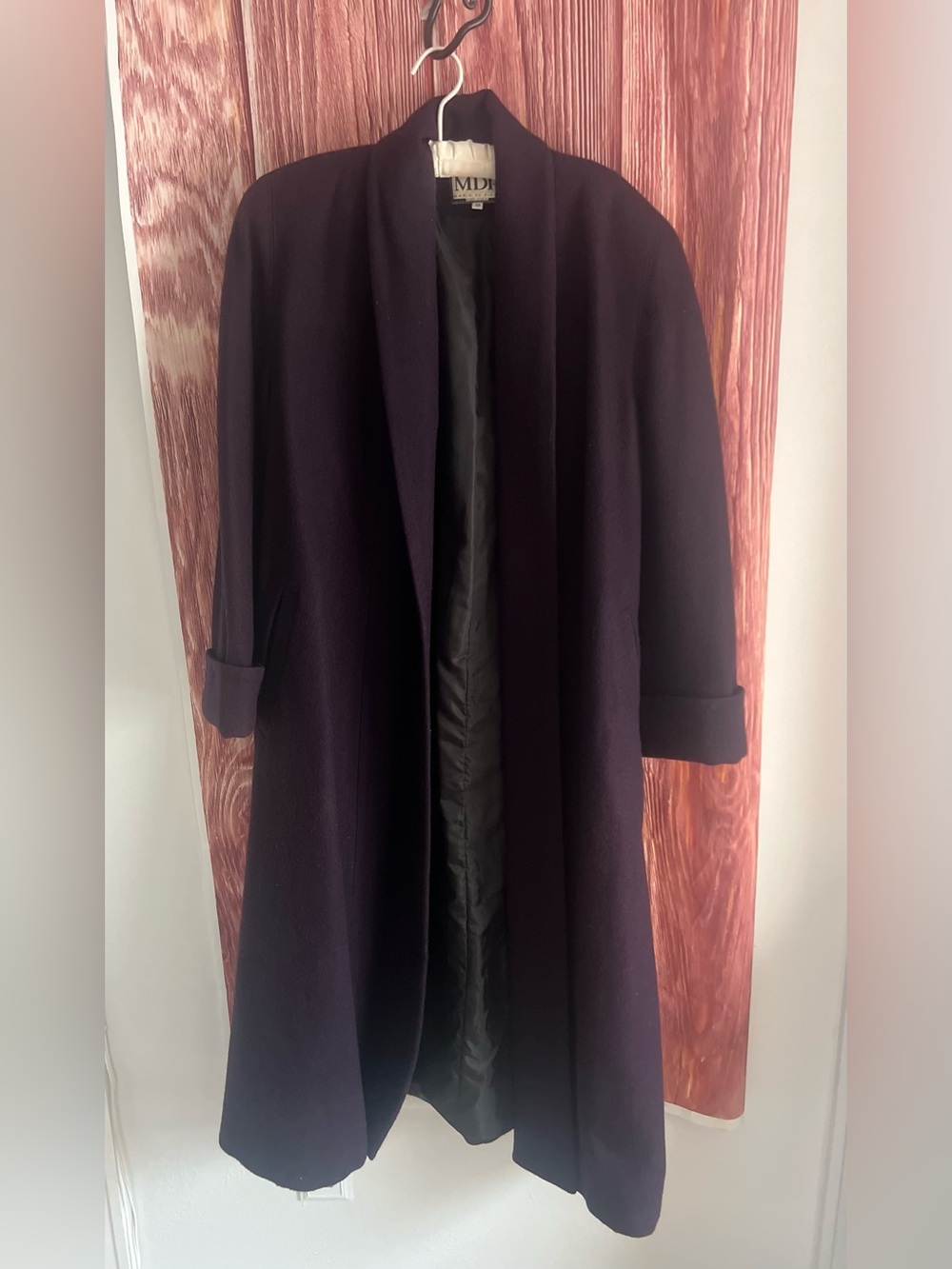Women's Vintage Mario De Pinto Dark Plum Wool Long Coat size 10